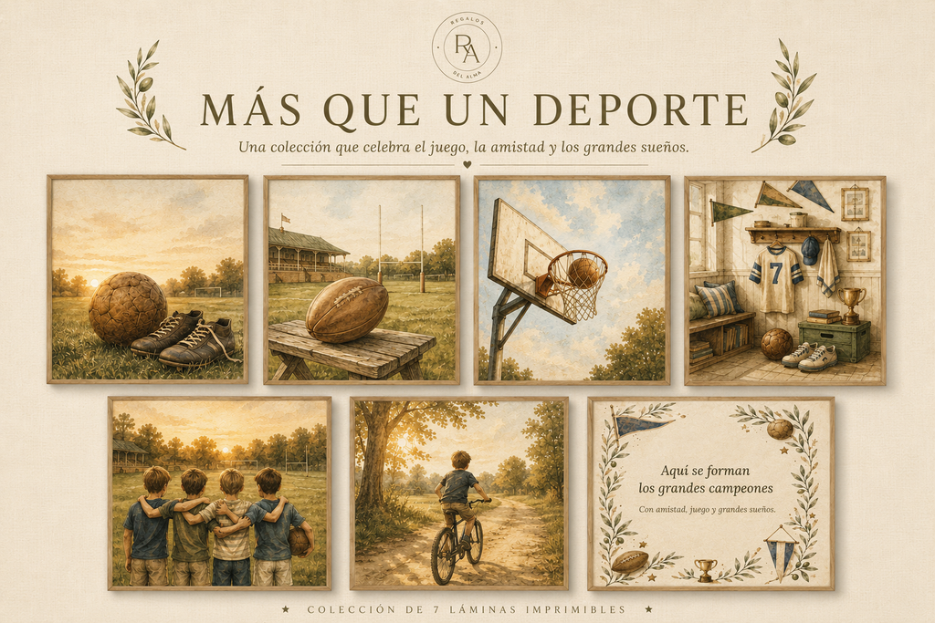 Más que un deporte: 7 láminas para imprimir en A4 y A3 — Una colección que celebra el juego y los grandes sueños