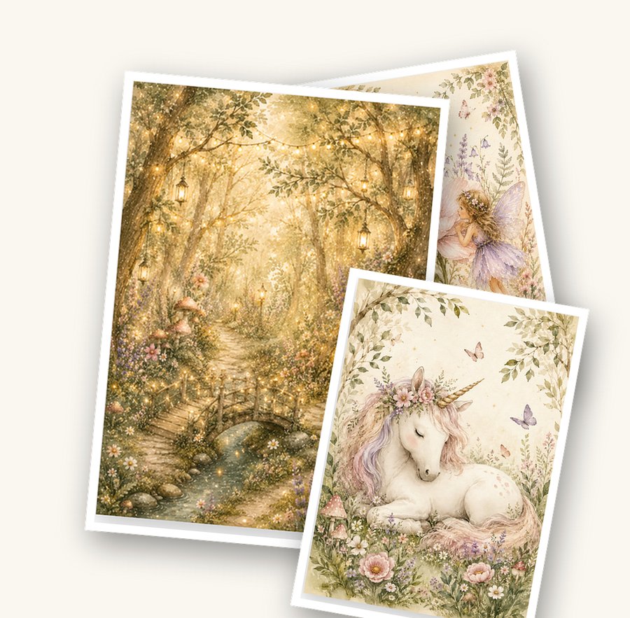 Bosque Encantado: 7 láminas para imprimir en A4 y A3 — Decorá el cuarto con magia y ternura